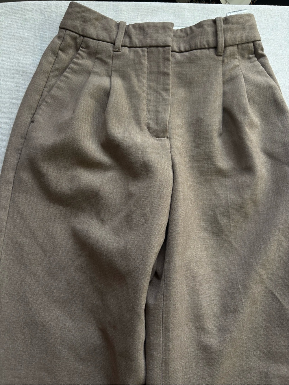 Aritzia The Effortless High Rise Straight Leg Tailored Pants Brown Size 00 - Picture 6 of 11